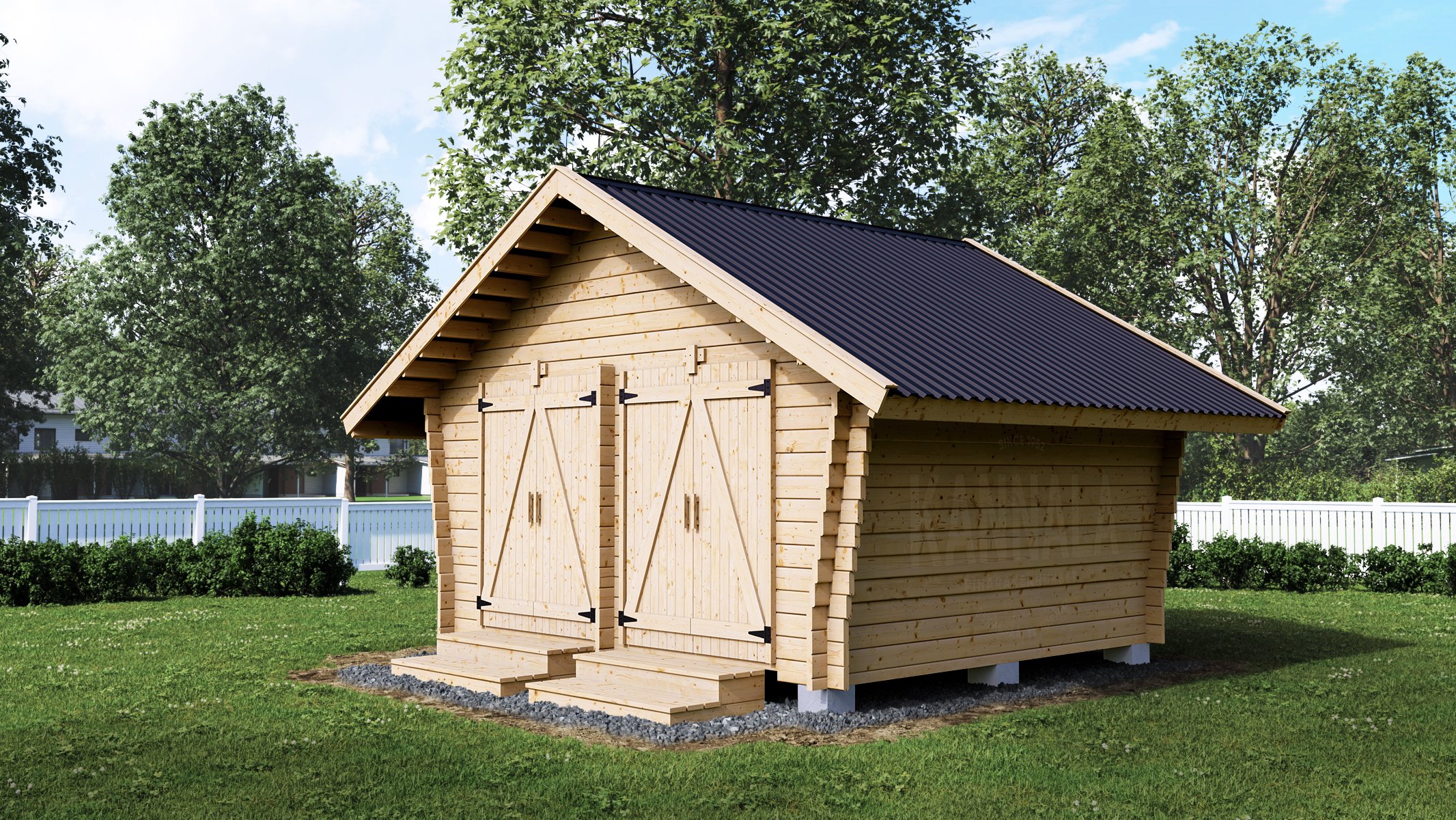 Hirsilato umpiseinä U14.0K (korotettu, 14 m²) - Image 2